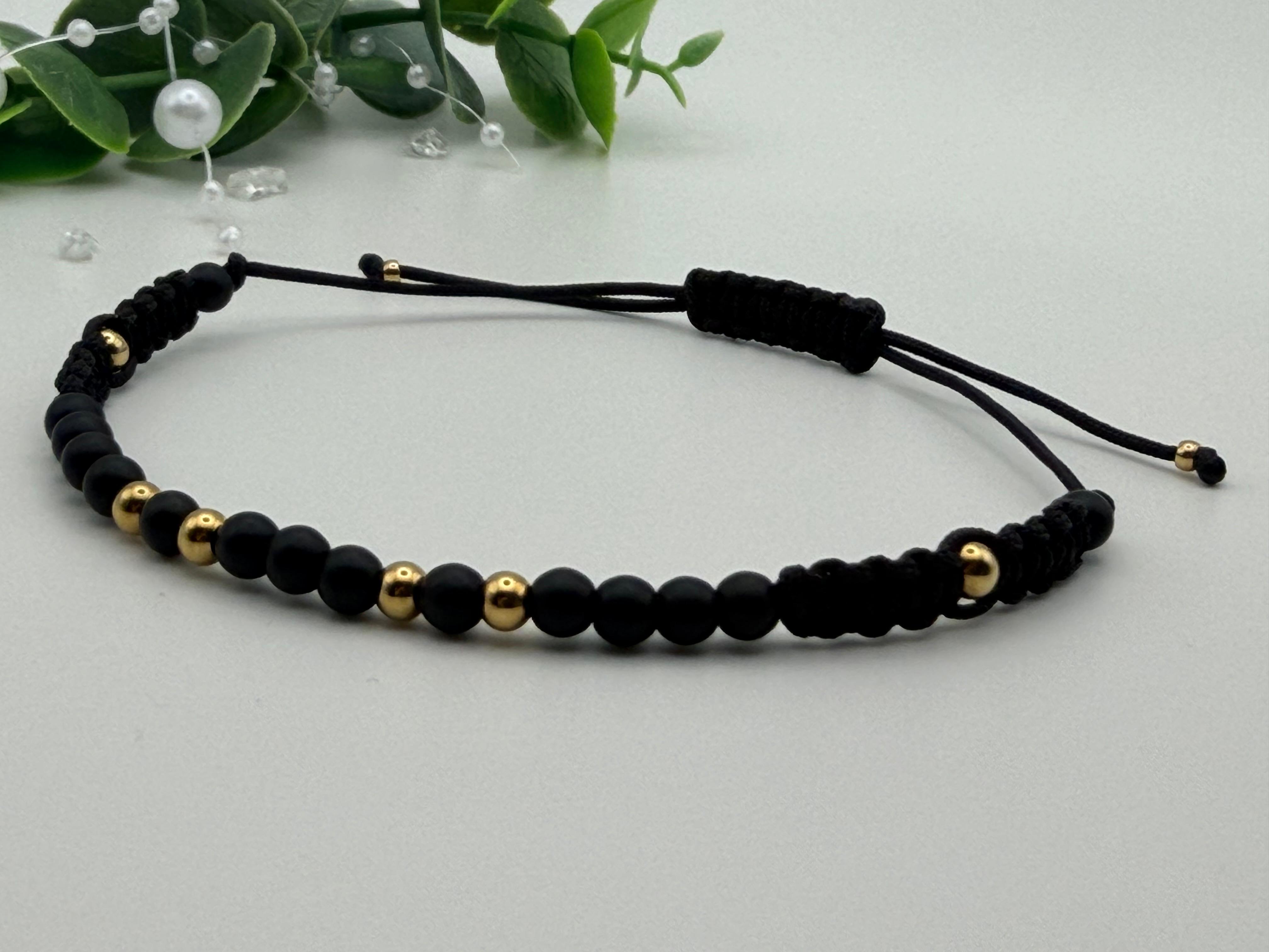 Bransoletka z lawy wulkanicznej wzór II ręcznie robiona — surowa energia, kamienie naturalne AgereArt