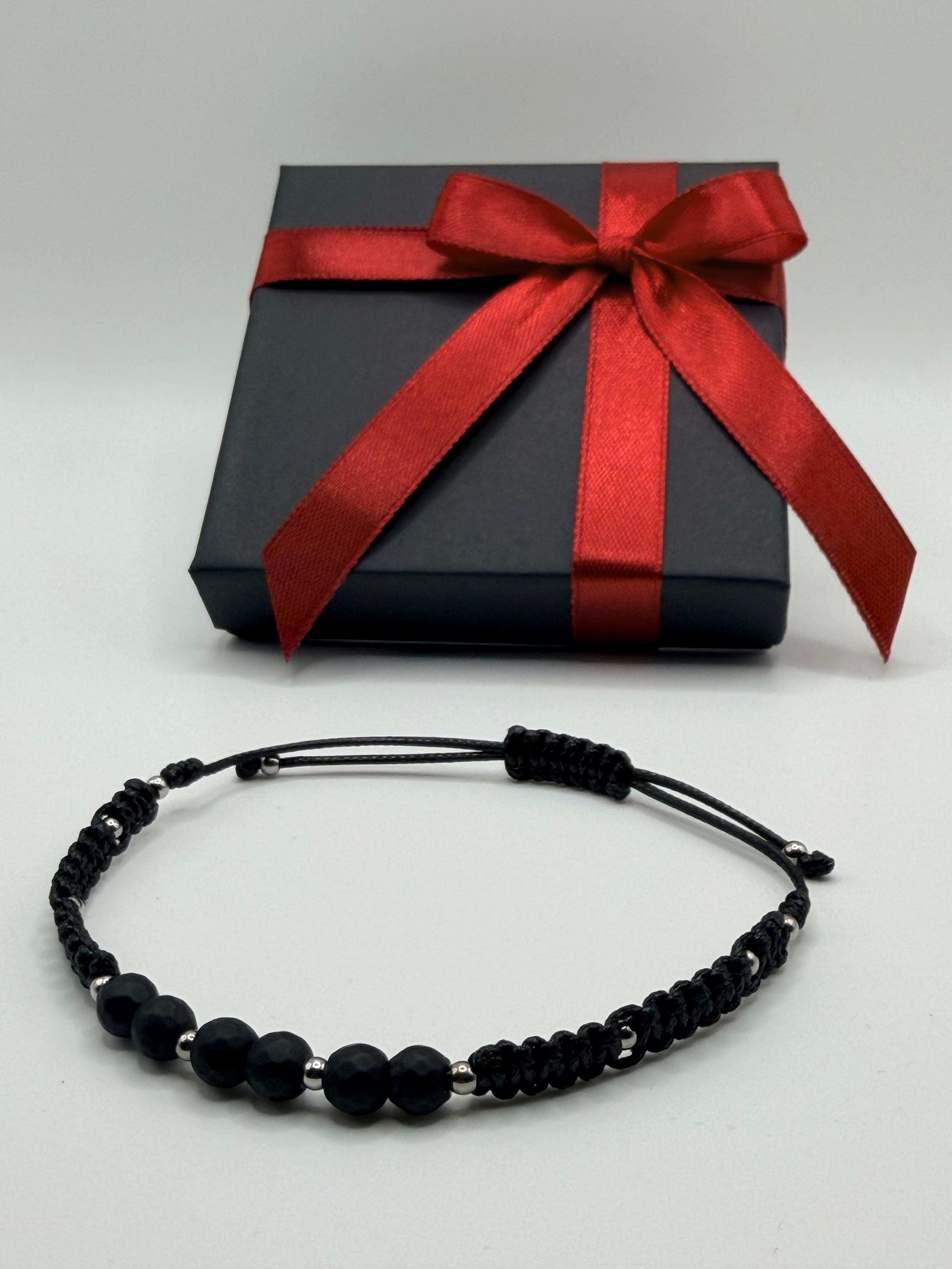 Bransoletka z onyksu wzór IV ręcznie robiona — elegancka biżuteria z kamieni naturalnych AgereArt